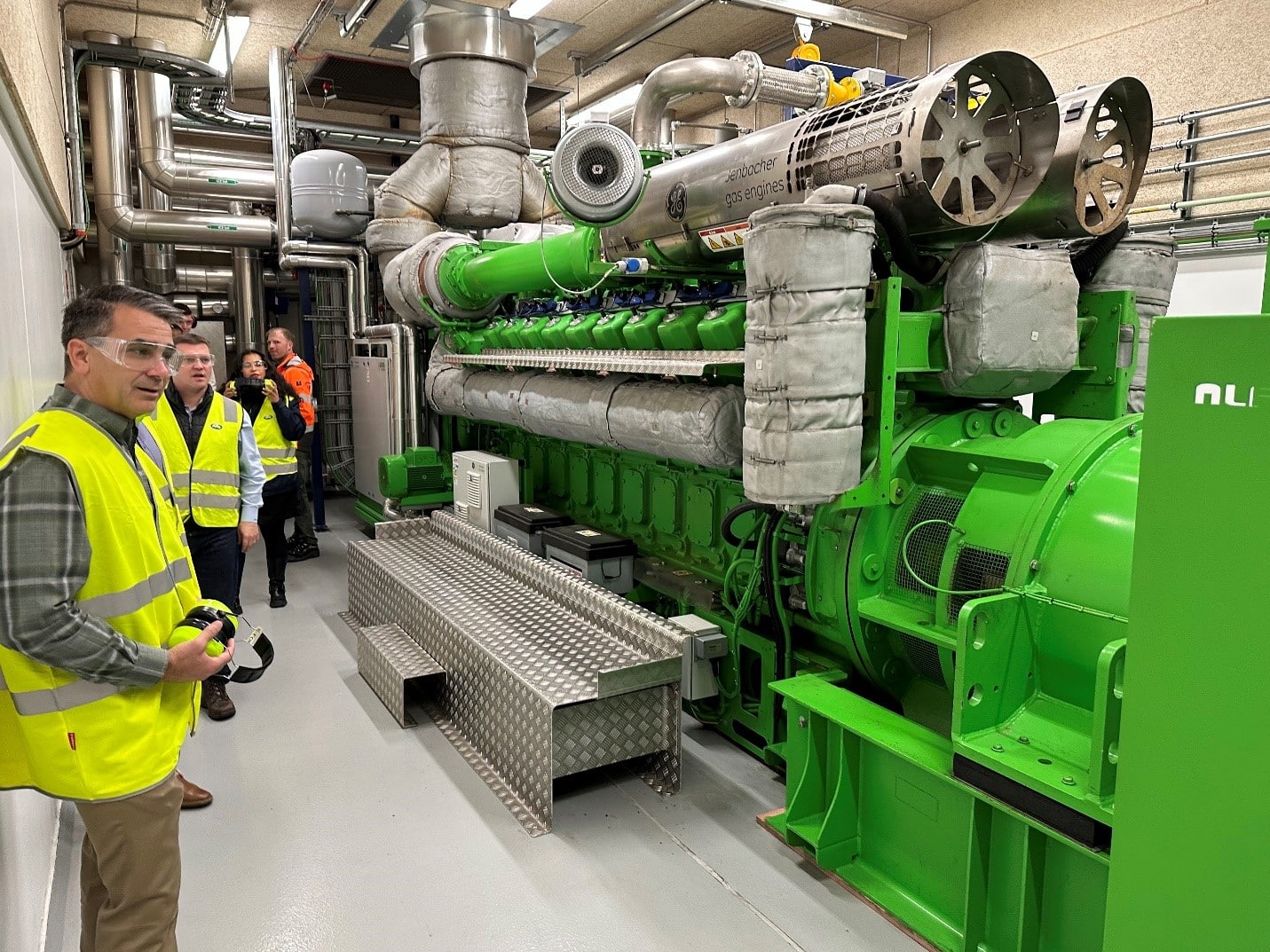 Combined heat and power (CHP) generator at Arla burning renewable natural gas to make electricity and hot water